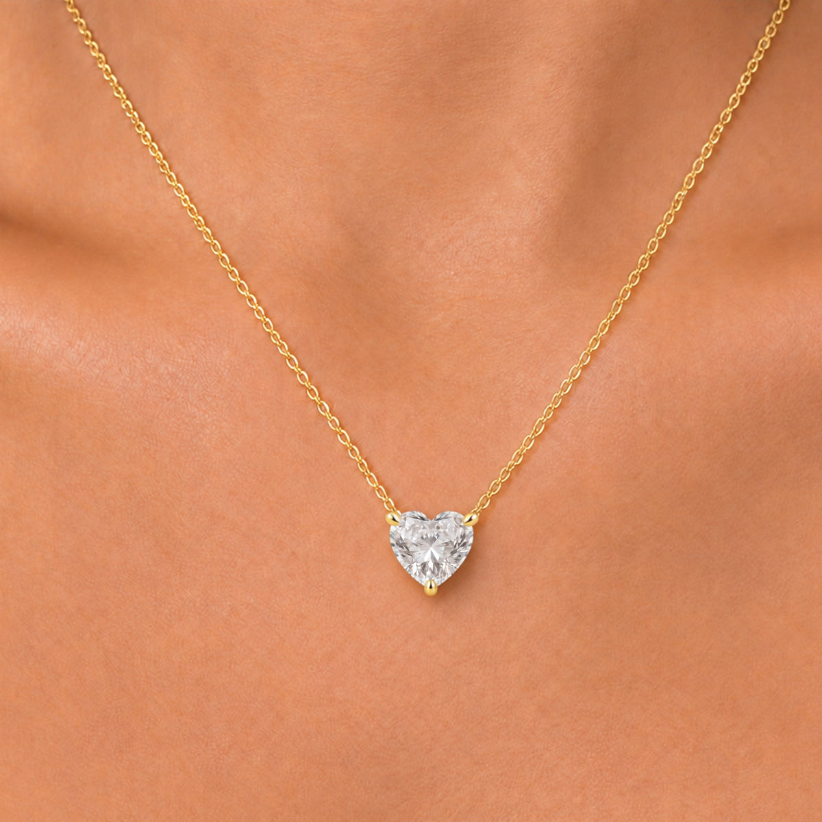 Lab-Grown Diamond Solitaire Pendant Necklace in 14K White Gold or 14K Yellow Gold