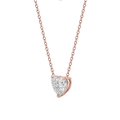 Lab-Grown Diamond Heart Solitaire Pendant Necklace in 14K White Gold or 14K Yellow Gold