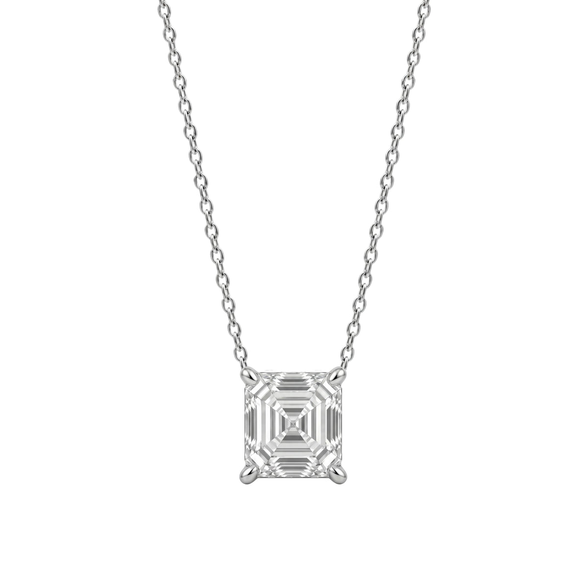 Lab-Grown Diamond Solitaire Pendant Necklace in 14K White Gold or 14K Yellow Gold