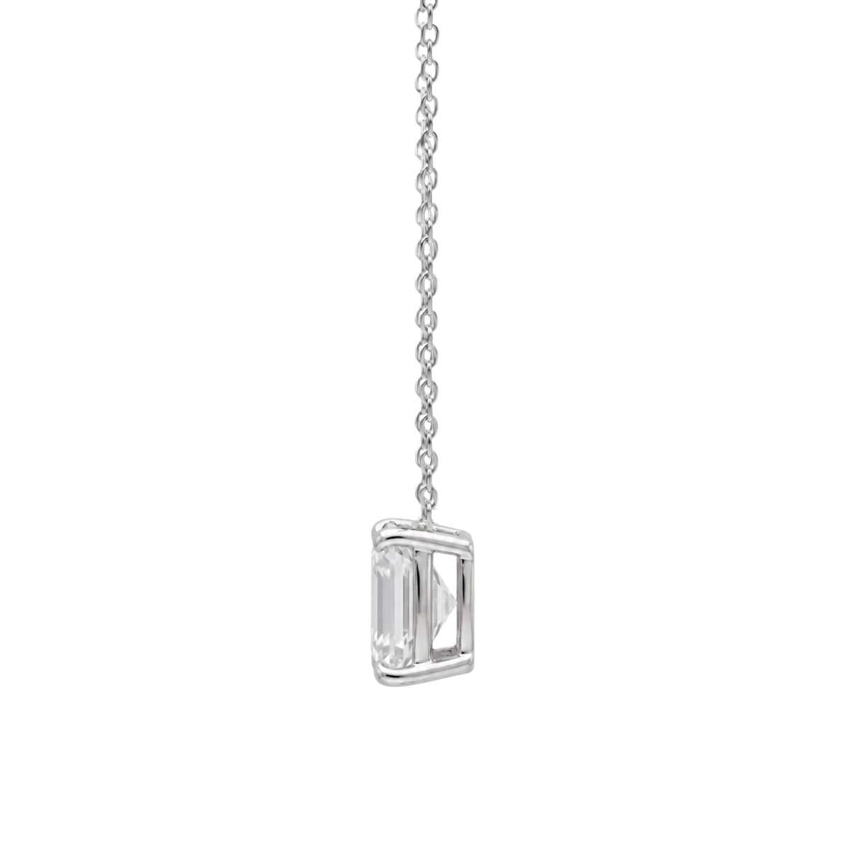 Lab-Grown Diamond Asscher Solitaire Pendant Necklace in 14K White Gold or 14K Yellow Gold