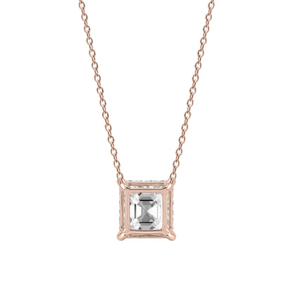 Lab-Grown Diamond Asscher Solitaire Pendant Necklace in 14K White Gold or 14K Yellow Gold