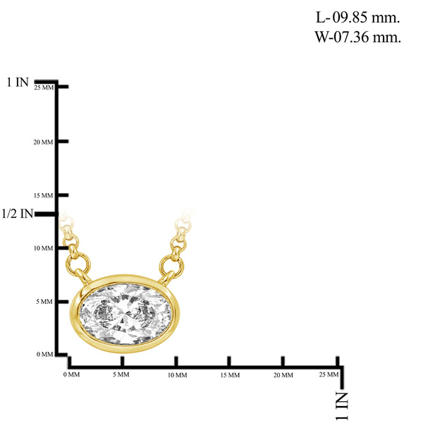 1.00 Carat T.W. Lab Grown Diamond Pendant (8R Rope chain) (Assorted colors)
