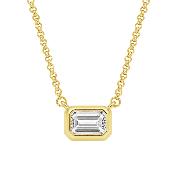 1.00 Carat T.W. Lab Grown Diamond Pendant (8R Rope chain) (Assorted colors)