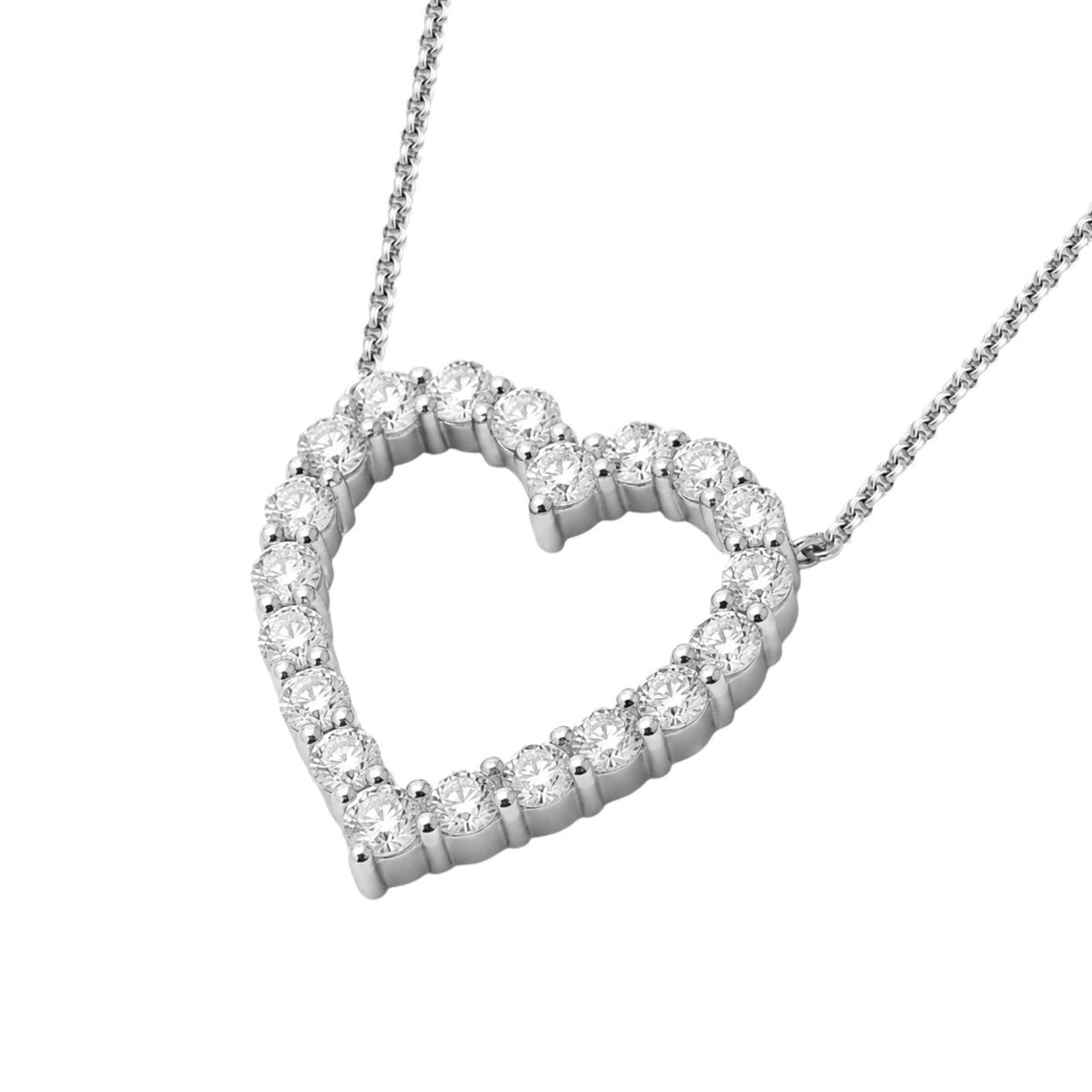 3 ct. T.W. Lab-Grown Diamond Round Heart Pendant Necklace in Sterling Silver or 14K Gold over Silver