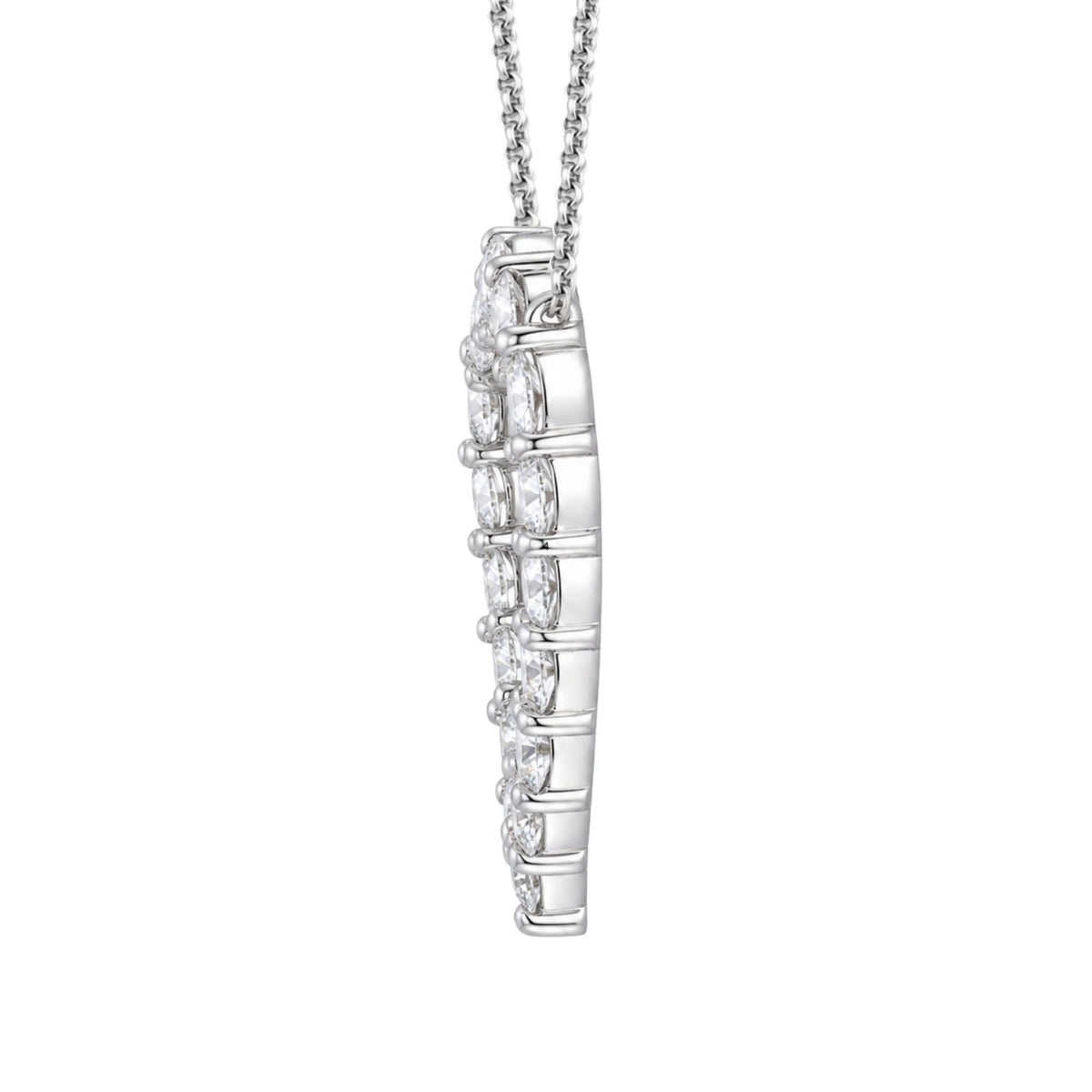 3 ct. T.W. Lab-Grown Diamond Round Heart Pendant Necklace in Sterling Silver or 14K Gold over Silver