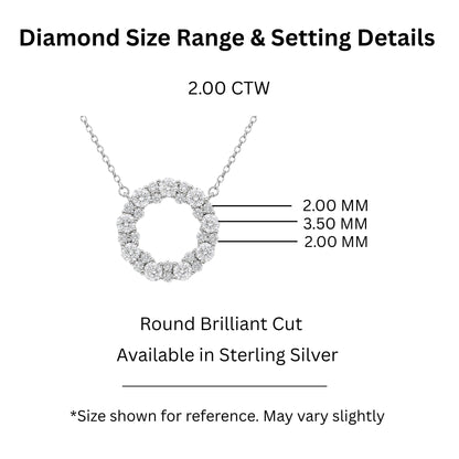 2 ct. T.W. Lab-Grown Diamond Round Pendant Necklace in Sterling Silver or 14K Gold over Silver