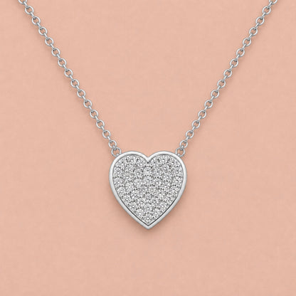 1 ct. T.W. Lab-Grown Diamond Round Heart Pendant Necklace in Sterling Silver or 14K Gold over Silver