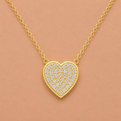 1 ct. T.W. Lab-Grown Diamond Round Heart Pendant Necklace in Sterling Silver or 14K Gold over Silver