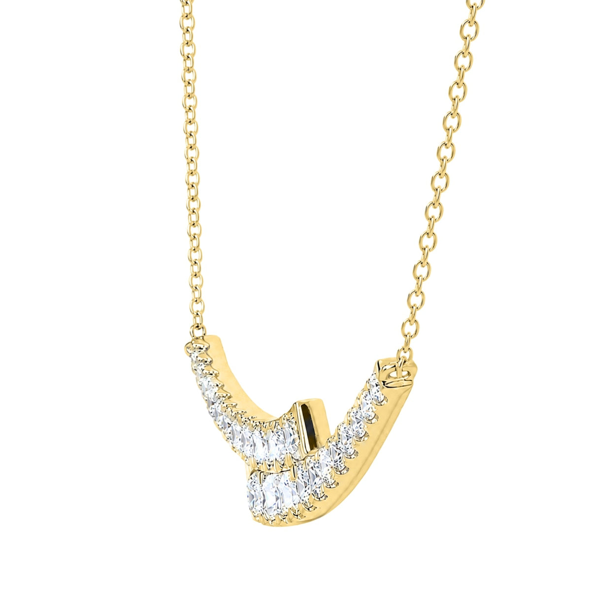 2 ct. T.W. Lab-Grown Diamond Round Smile Necklace in Sterling Silver or 14K Gold over Silver