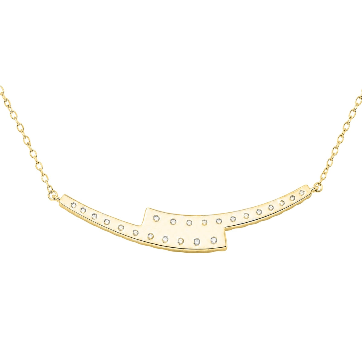 2 ct. T.W. Lab-Grown Diamond Round Smile Necklace in Sterling Silver or 14K Gold over Silver