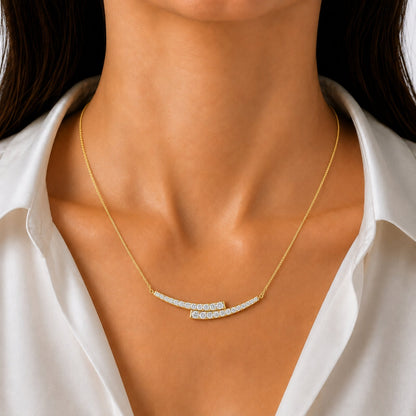 2 ct. T.W. Lab-Grown Diamond Round Smile Necklace in Sterling Silver or 14K Gold over Silver