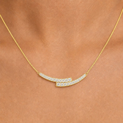 2 ct. T.W. Lab-Grown Diamond Round Smile Necklace in Sterling Silver or 14K Gold over Silver