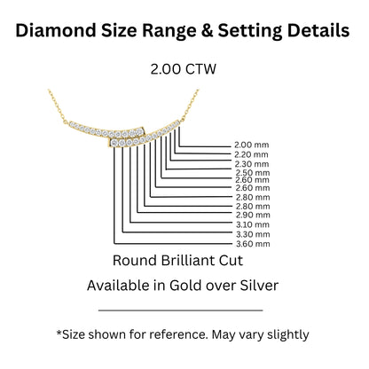 2 ct. T.W. Lab-Grown Diamond Round Smile Necklace in Sterling Silver or 14K Gold over Silver