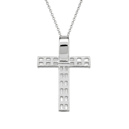 1 ct. T.W. Lab-Grown Diamond Round Cross Pendant Necklace in Sterling Silver or 14K Gold over Silver