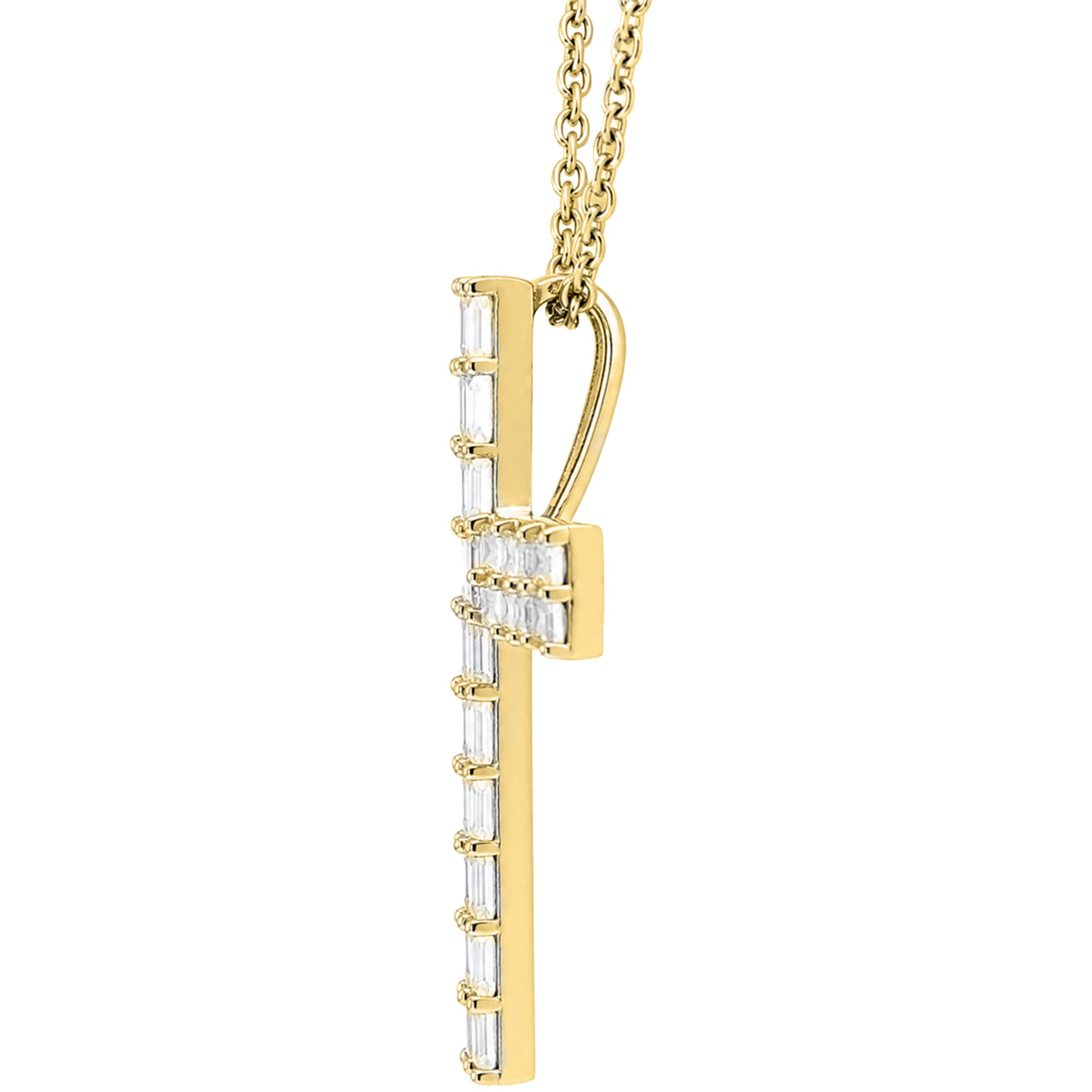 1 ct. T.W. Lab-Grown Diamond Round Cross Pendant Necklace in Sterling Silver or 14K Gold over Silver