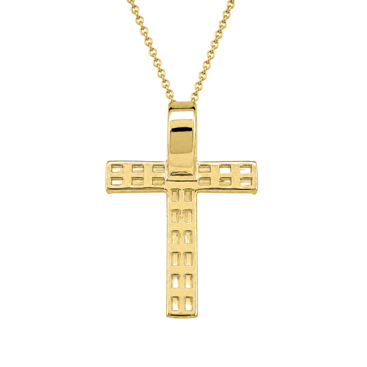1 ct. T.W. Lab-Grown Diamond Round Cross Pendant Necklace in Sterling Silver or 14K Gold over Silver