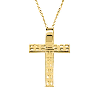 1 ct. T.W. Lab-Grown Diamond Round Cross Pendant Necklace in Sterling Silver or 14K Gold over Silver