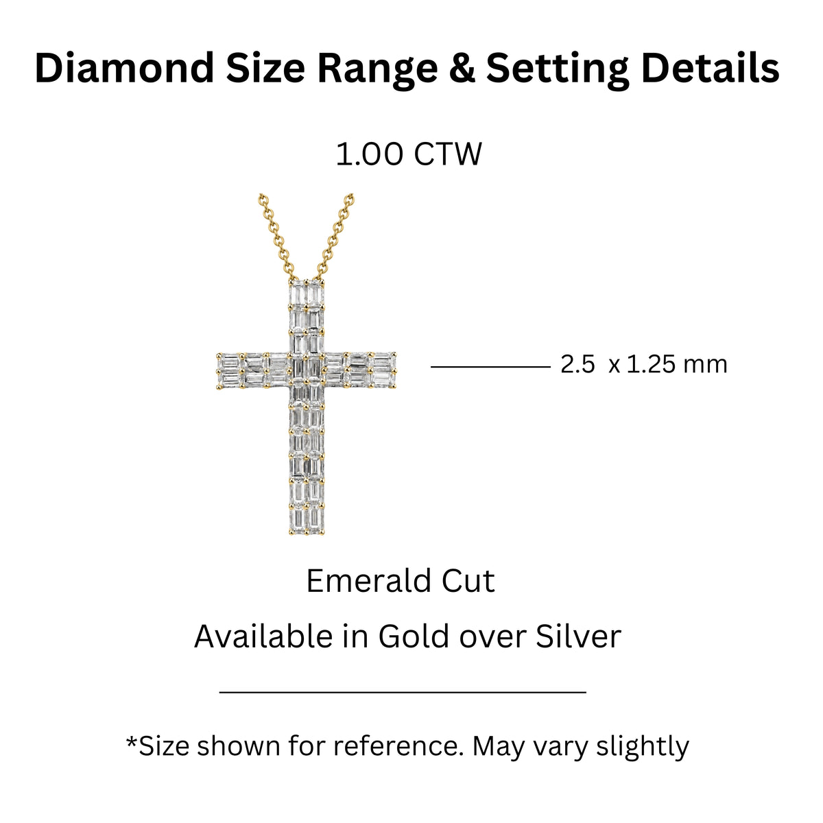 1 ct. T.W. Lab-Grown Diamond Round Cross Pendant Necklace in Sterling Silver or 14K Gold over Silver