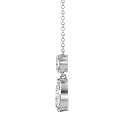 Lab-Grown Diamond Two-Stone Drop Pendant Necklace in 14K White Gold or 14K Yellow Gold