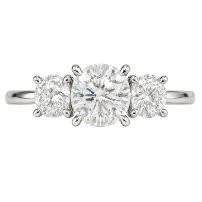 Lab-Grown Diamond Round Three-Stone Engagement Ring in 14K White Gold or 14K Yellow Gold