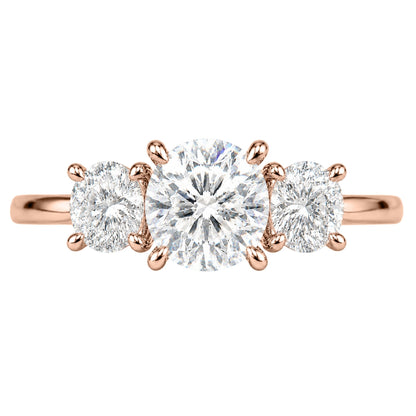 Lab-Grown Diamond Round Three-Stone Engagement Ring in 14K White Gold or 14K Yellow Gold