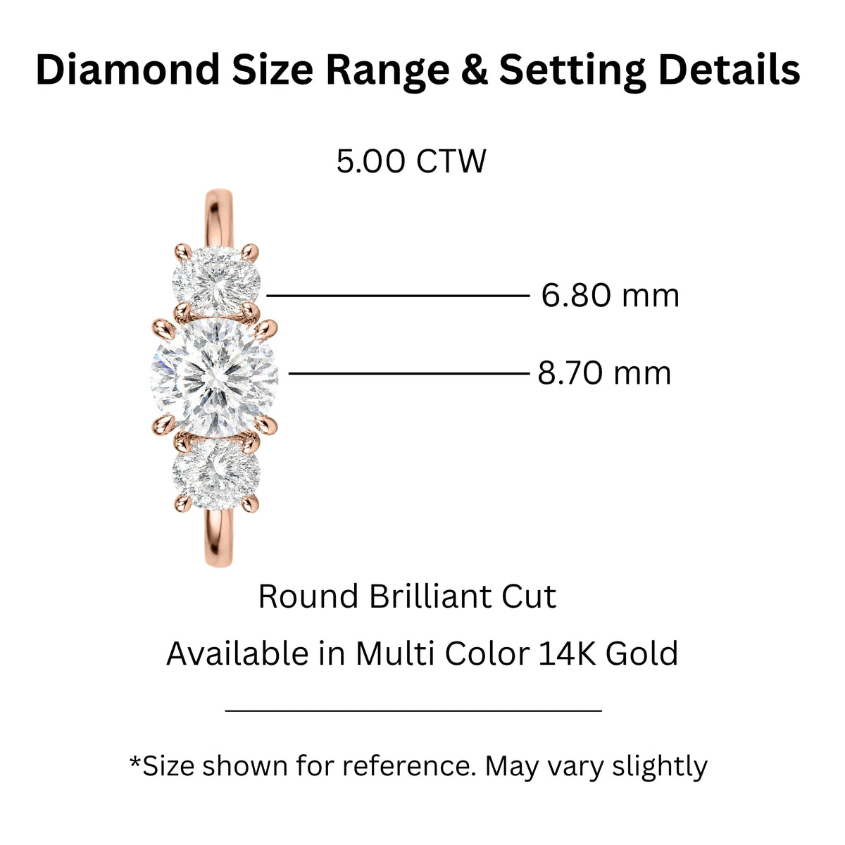 Lab-Grown Diamond Round Three-Stone Engagement Ring in 14K White Gold or 14K Yellow Gold