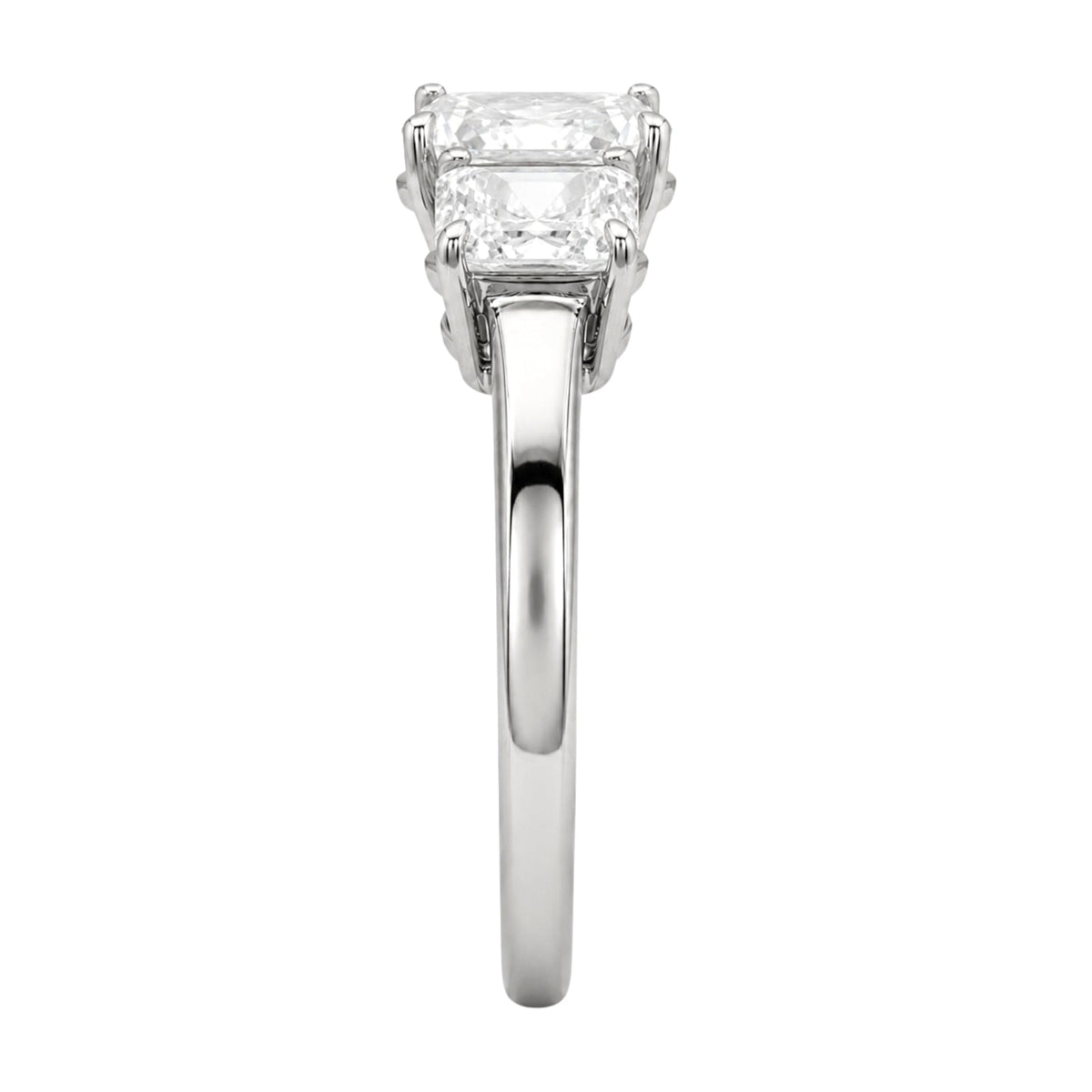 Lab-Grown Diamond Princess Three-Stone Engagement Ring in 14K White Gold or 14K Yellow Gold