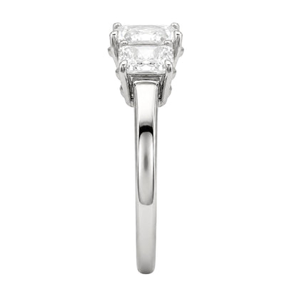 Lab-Grown Diamond Princess Three-Stone Engagement Ring in 14K White Gold or 14K Yellow Gold