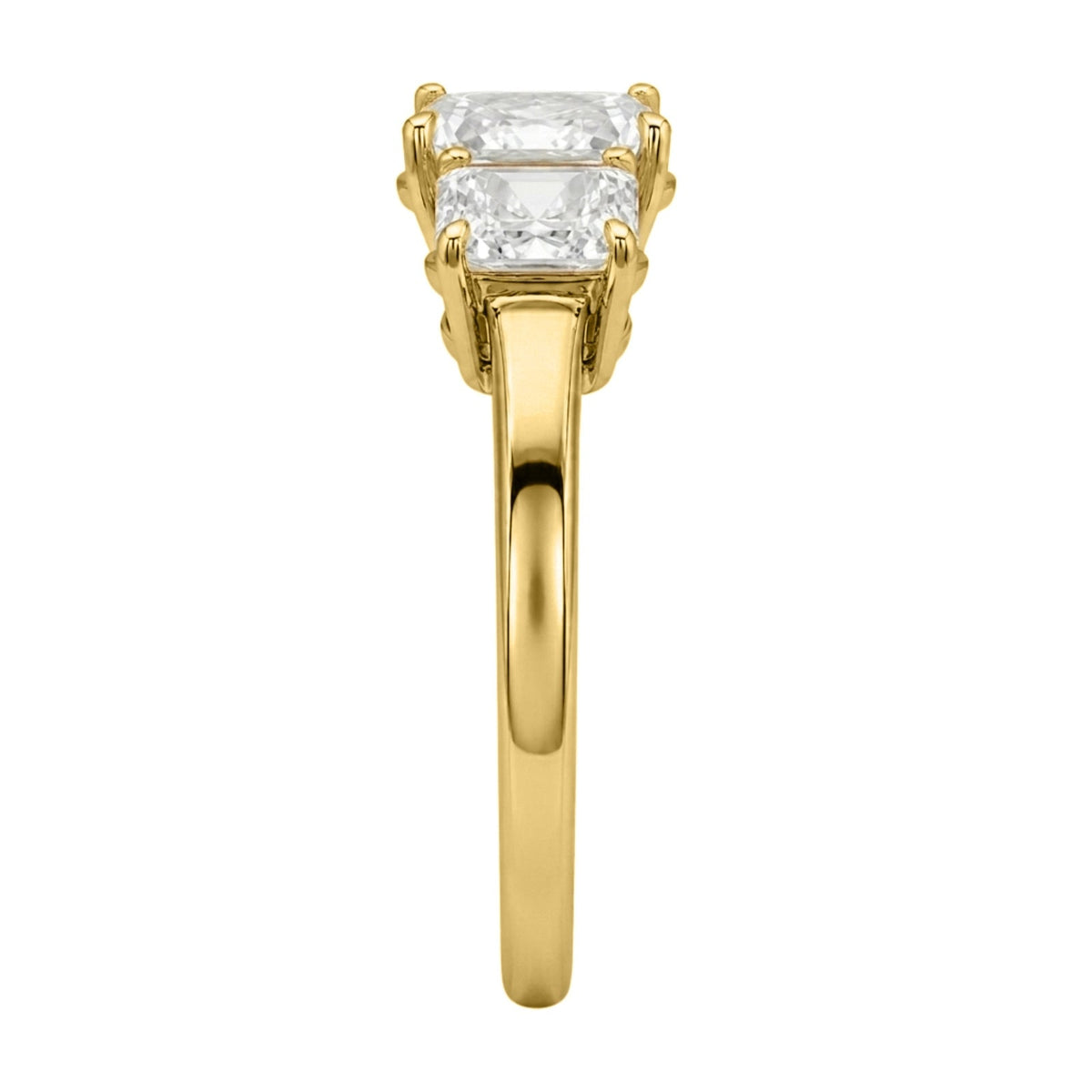 Lab-Grown Diamond Princess Three-Stone Engagement Ring in 14K White Gold or 14K Yellow Gold