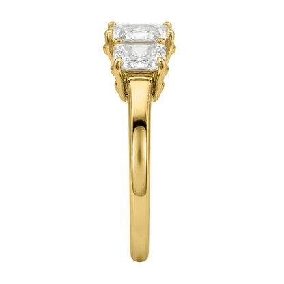 Lab-Grown Diamond Princess Three-Stone Engagement Ring in 14K White Gold or 14K Yellow Gold