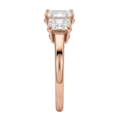 Lab-Grown Diamond Princess Three-Stone Engagement Ring in 14K White Gold or 14K Yellow Gold