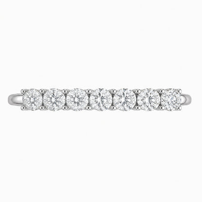 Lab-Grown Diamond Round Seven-Stone Wedding Ring in 14K White Gold or 14K Yellow Gold
