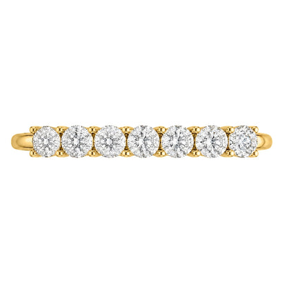 Lab-Grown Diamond Round Seven-Stone Wedding Ring in 14K White Gold or 14K Yellow Gold