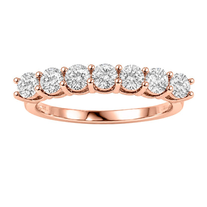 Lab-Grown Diamond Round Seven-Stone Wedding Ring in 14K White Gold or 14K Yellow Gold