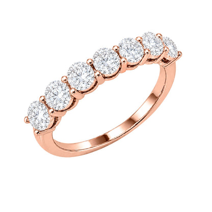 Lab-Grown Diamond Round Seven-Stone Wedding Ring in 14K White Gold or 14K Yellow Gold