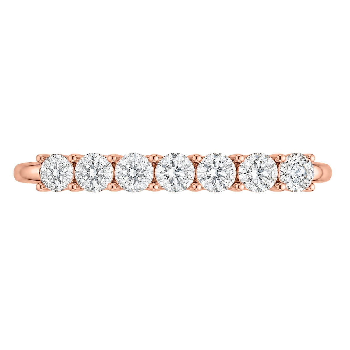 Lab-Grown Diamond Round Seven-Stone Wedding Ring in 14K White Gold or 14K Yellow Gold