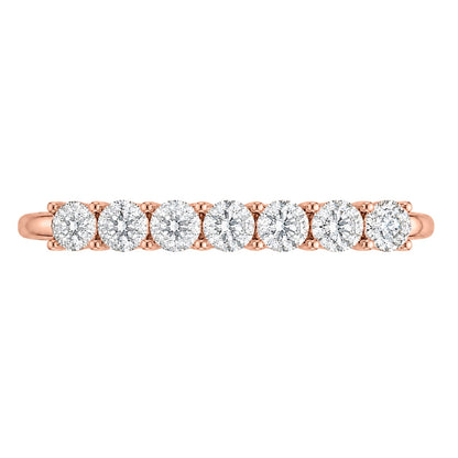 Lab-Grown Diamond Round Seven-Stone Wedding Ring in 14K White Gold or 14K Yellow Gold