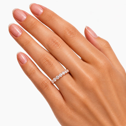 Lab-Grown Diamond Round Seven-Stone Wedding Ring in 14K White Gold or 14K Yellow Gold