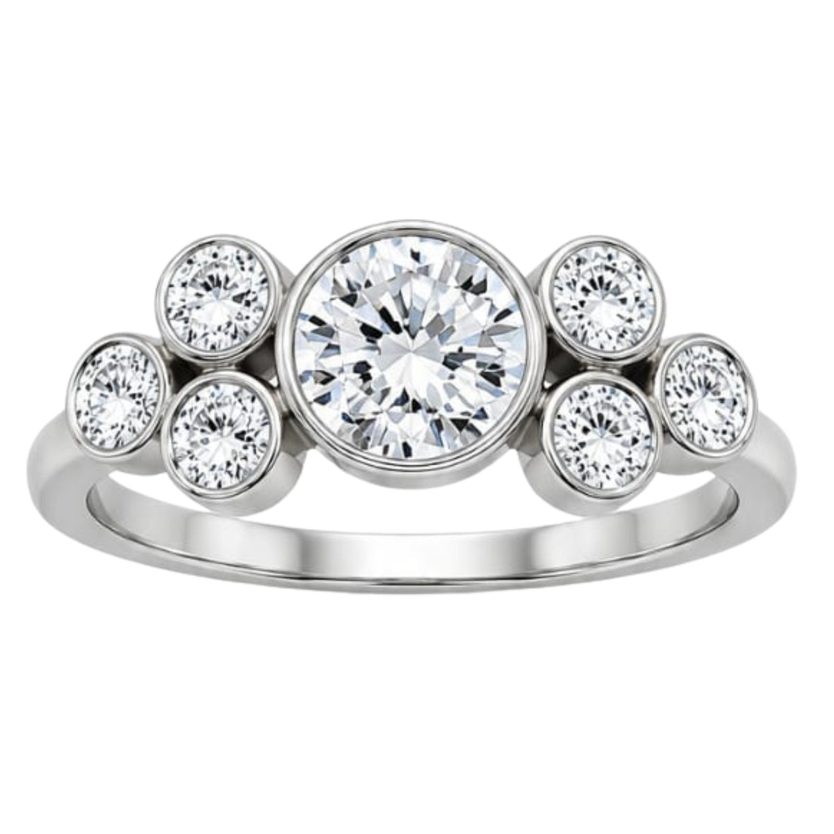 2 ct. T.W. Lab-Grown Diamond Round Seven-Stone Engagement Ring in 14K White Gold or 14K Yellow Gold
