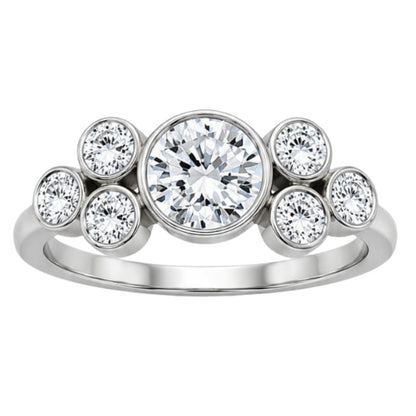 2 ct. T.W. Lab-Grown Diamond Round Seven-Stone Engagement Ring in 14K White Gold or 14K Yellow Gold
