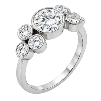 2 ct. T.W. Lab-Grown Diamond Round Seven-Stone Engagement Ring in 14K White Gold or 14K Yellow Gold