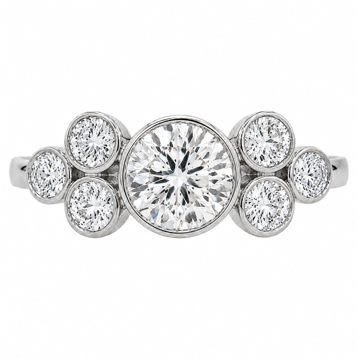 2 ct. T.W. Lab-Grown Diamond Round Seven-Stone Engagement Ring in 14K White Gold or 14K Yellow Gold