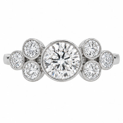 2 ct. T.W. Lab-Grown Diamond Round Seven-Stone Engagement Ring in 14K White Gold or 14K Yellow Gold