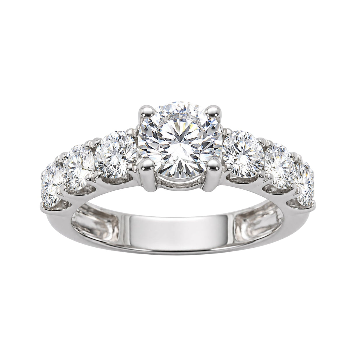 3 ct. T.W. Lab-Grown Diamond Round Engagement Ring in 14K White Gold or 14K Yellow Gold