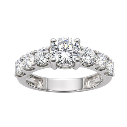 3 ct. T.W. Lab-Grown Diamond Round Engagement Ring in 14K White Gold or 14K Yellow Gold