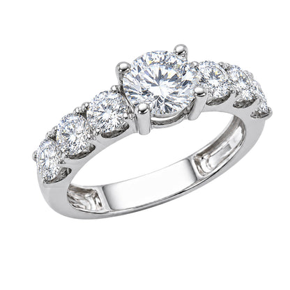 3 ct. T.W. Lab-Grown Diamond Round Engagement Ring in 14K White Gold or 14K Yellow Gold