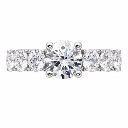 3 ct. T.W. Lab-Grown Diamond Round Engagement Ring in 14K White Gold or 14K Yellow Gold