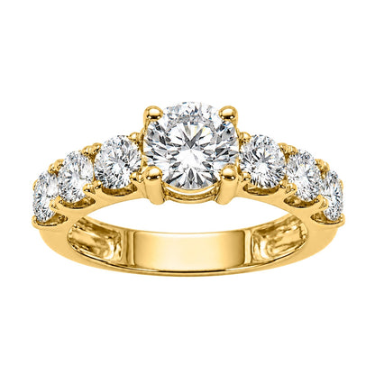 3 ct. T.W. Lab-Grown Diamond Round Engagement Ring in 14K White Gold or 14K Yellow Gold