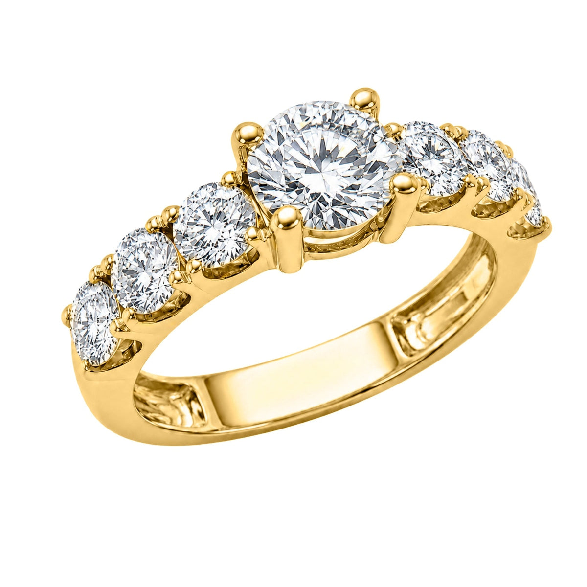 3 ct. T.W. Lab-Grown Diamond Round Engagement Ring in 14K White Gold or 14K Yellow Gold