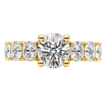 3 ct. T.W. Lab-Grown Diamond Round Engagement Ring in 14K White Gold or 14K Yellow Gold